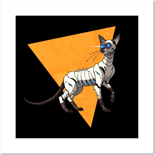 Cyborg Siamese Cat Wall Art by Novanim